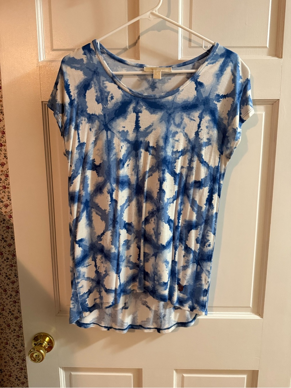 Michael Kors Blue Tie-Dye Short Sleeve Women’s Top